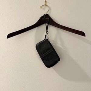 Coach Black Pebbled Leather Wristlet